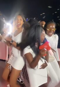 Ladies on Party Boat at night